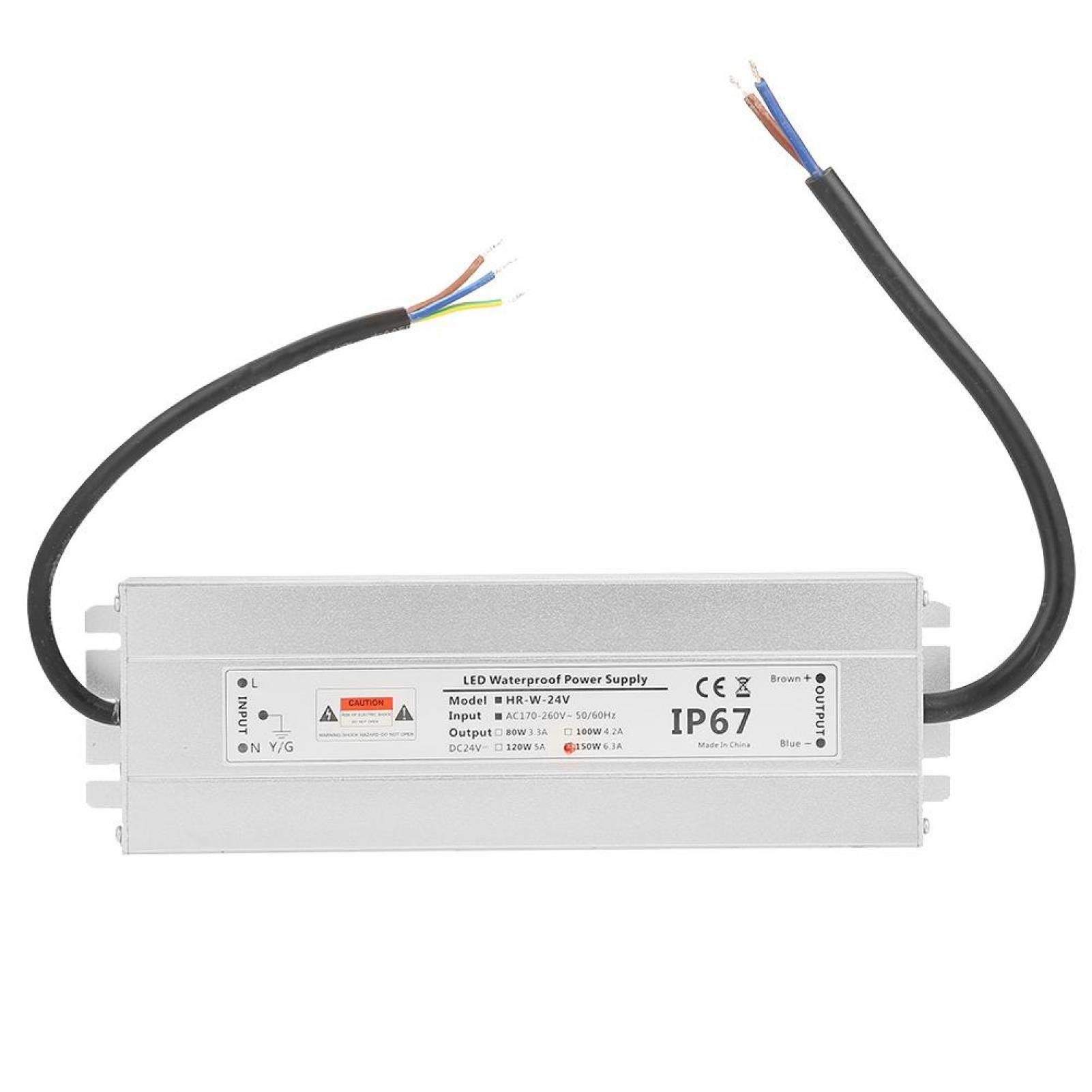 24V 150W 6.25A Multi-Protection LED Light Strip Power Supply IP67 Waterproof LED Driver Transformer