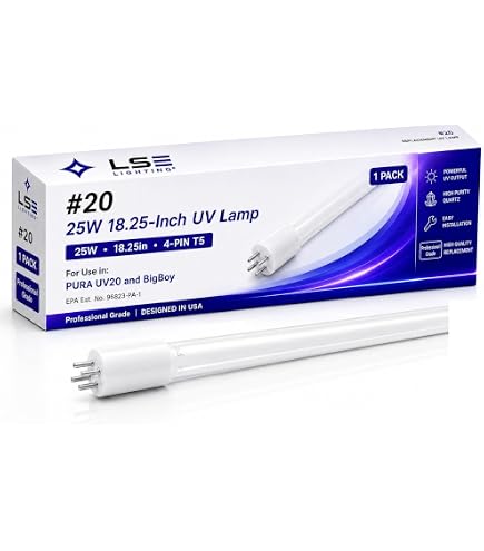 Amazon.com : LSE Lighting #20 22W 463mm 4-Pin T5 UV Lamp for Pura