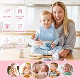 Vicloon Silicone Baby Bibs 2 Pack Waterproof Adjustable with Pocket Blue-Green view 6