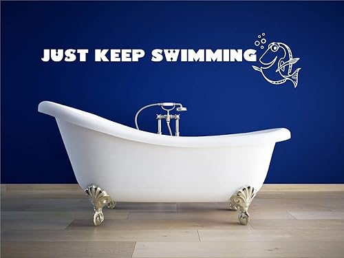 Amazon.com: Just Keep Swimming Wall Decal - Home Decor For the Playroom