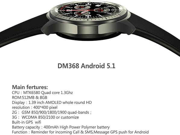 WiFi inteligente reloj teléfono celular Y3 Smartwatch Quad Core ...