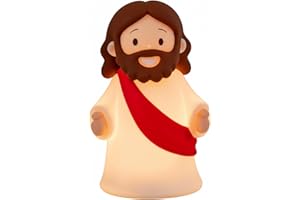 Jesus Night Light, 5" Soft LED Christian Lamp Rechargeable Night Lights for Kids Bedroom, Home, Sunday School, Easter Decor, 