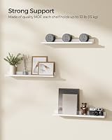 SONGMICS Floating Shelves Set of 2 10 x 80 cm White LWS080W01 view 4
