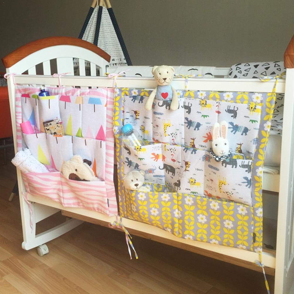 HUZHAO Multi-Function Baby Bed ，Crib Hanging Bag Diaper Storage Bag 9 Storage Rooms