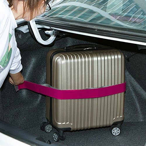 Vehicle Mounted Trunk Fixing Belt, Groceries Organizer Band Set for Cars, SUV, Minivan, Velcro Design, Strong Sticky by Wincar (pink)
