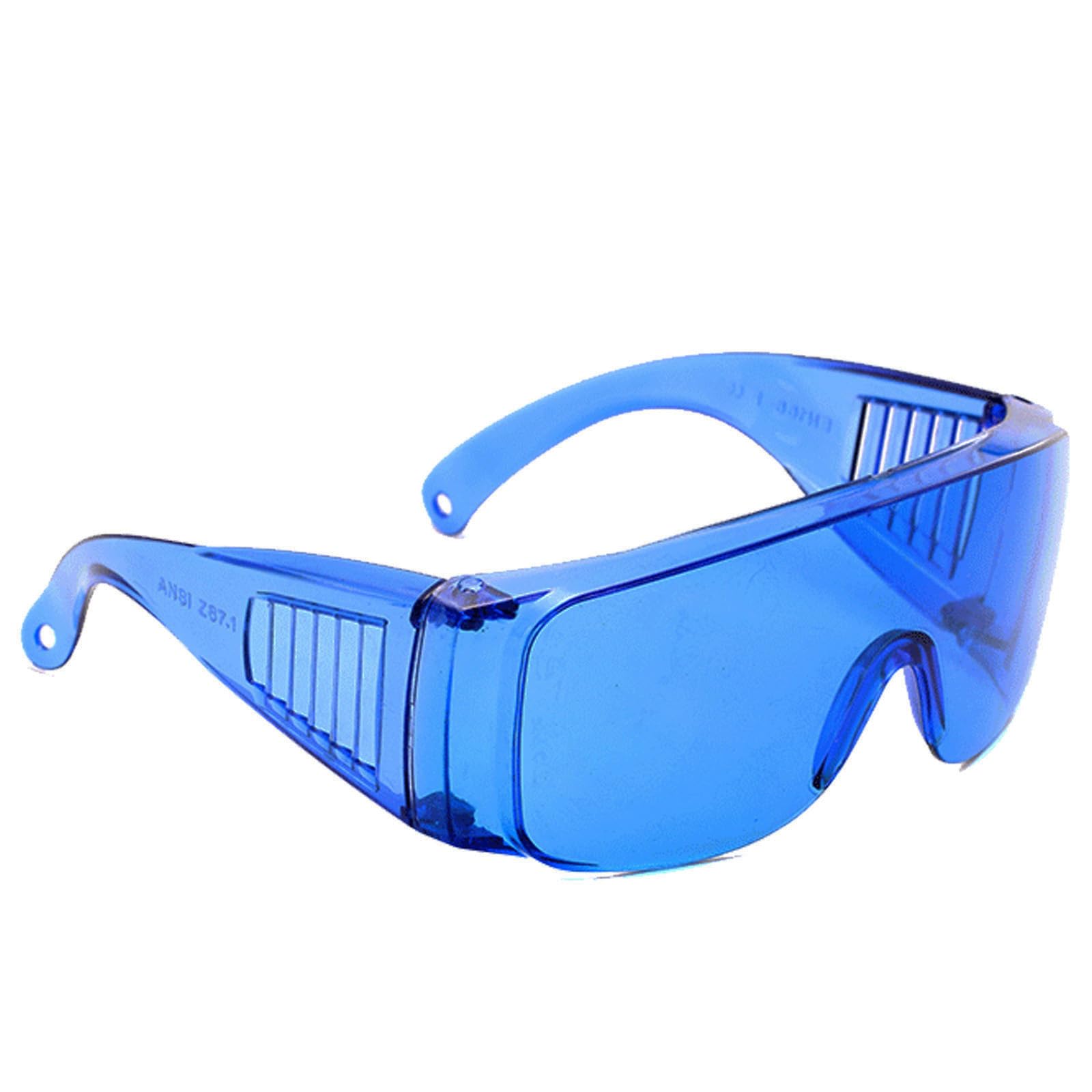 TopHomer Safety Glasses, Protective Lab Goggles UV Resistant Safety-Over Spectacles for Workshop, Laboratory and Construction (Blue)