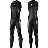 Synergy Triathlon Wetsuit 3/2mm - Volution Sleeveless Long John Smoothskin Neoprene for Open Water Swimming