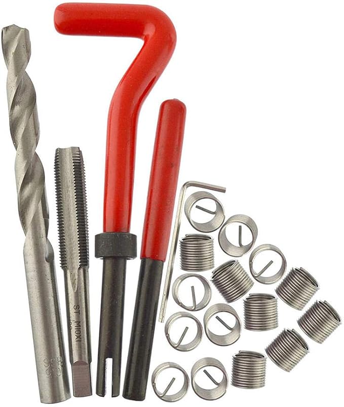 15pcs M10x1.5mm Thread Repair Tool Kit for Restoring Damaged Threads Spanner Wrench Twist Drill