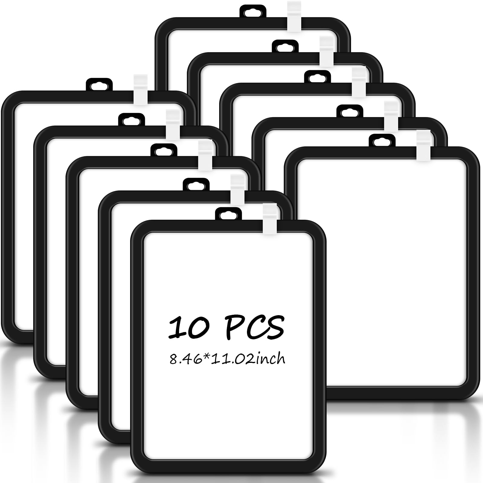 Photo 1 of Outus Back to School 10 Pcs Dry Erase Mini White Boards Bulk 8.5 x 11'' Small Magnetic Whiteboard Double Sided Colored Writing Boards for Kids Students Locker Fridge(Black)