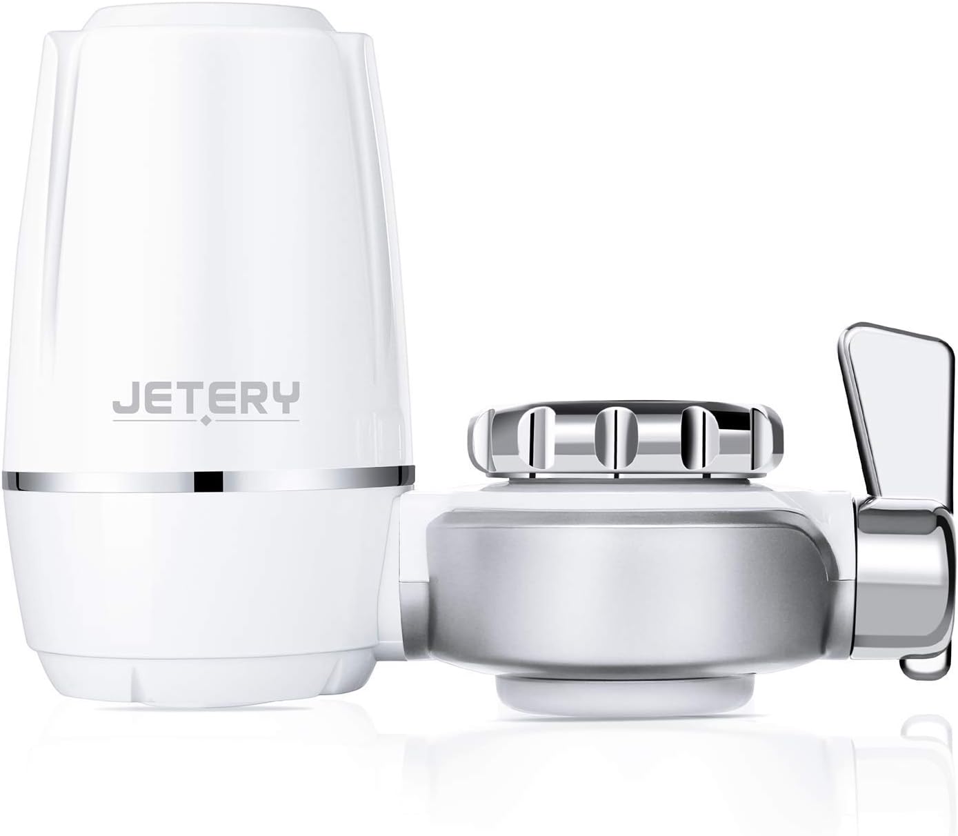 JETERY Faucet Water Filter 320-Gallon Long Lasting Tap Water Filtration System with Carbon Fiber Filter for Home Kitchen, Fits Standard Faucets, JT-5140