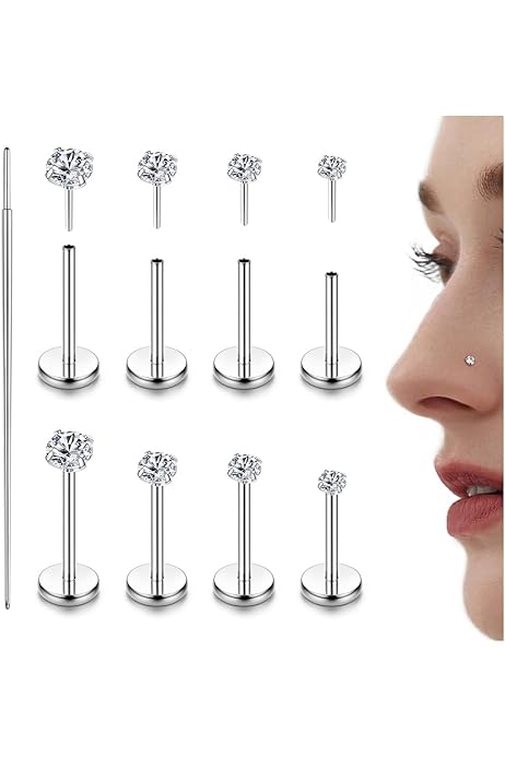 L Shaped 16 Gauge Nose Bone L Nose Rings 20316L Surgical Steel L