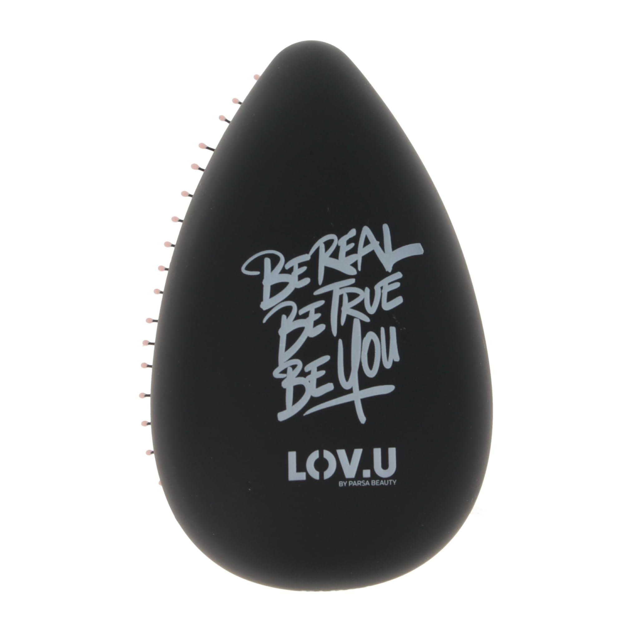 PARSA Beauty LOV.U Detangling Brush Wet & Dry (Black) - Hair Brush with Multi-Flexible Nylon Pins - Ideal for Wet & Dry Hair - Gentle Detangling - Styling Brush for Women & All Hair Types