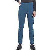 Cherokee Euphoria Women Scrubs Pant Mid Rise Tapered Leg Drawstring Plus Size CK140AT, 2XL Tall, Caribbean Blue