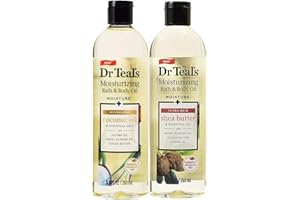 DR TEAL'S Dr. Teals Bath & Body Oil Variety Gift Set (2 Pack, 8.8oz Ea.) - Ultra Rich Shea Butter & Nourishing Coconut Oil - Essential Oils Hydrate Skin & Alleviate Daily Stress - At Home Spa Kit