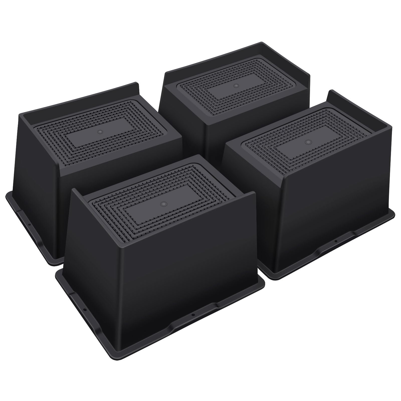 Photo 1 of ANNKUT Bed Risers 5 Inch Heavy Duty,Oversized Couch Risers, Extra Wide Furniture Risers for Sofa Table Desk Headboard Chair Lifting,Rectangle Risering Blocks Support 6000 lbs(4 Pack Black)