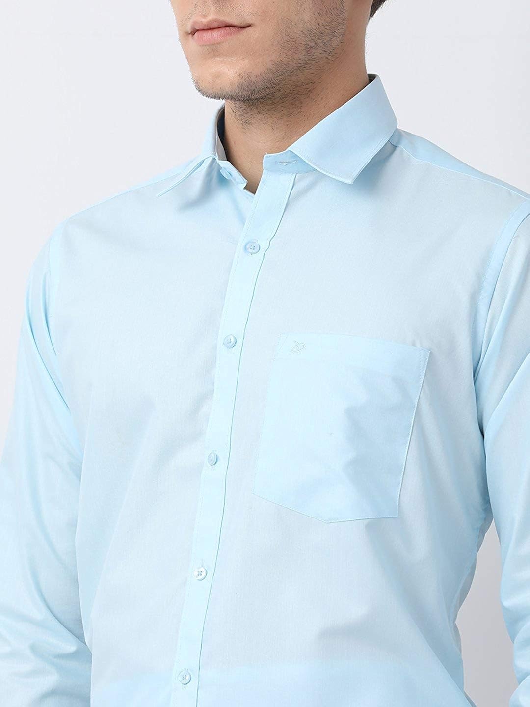 akaas cotton blend full sleeve men's formal-shirt_sky blue