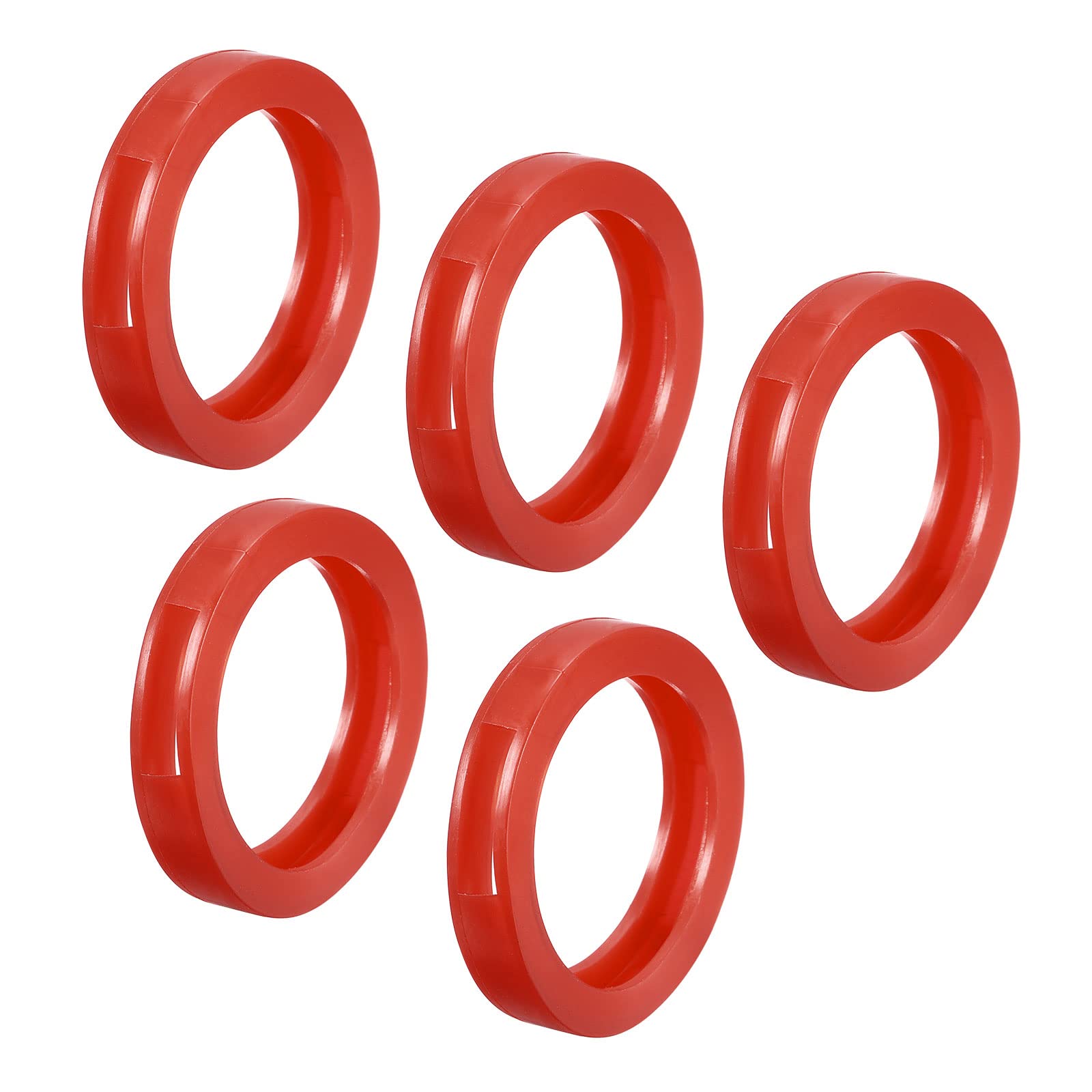 PATIKIL Key Cap Cover Rings, 20Pcs 28mm Keys Identifier Coding Tags Silicone Sleeve for Office House Apartment Red