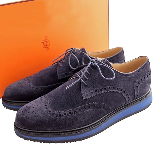Amazon エルメス Hermes メンズ ウイングチップ ドレスシューズ ネイビー スエード ブルー 青 サイズ 41 1 2 約25 5 26cm 靴 中古 Hermes エルメス シューズ バッグ