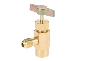 AUPOKO R1234YF Self-Sealing Can Tap with Left Hand Threaded, 1/2’’ to 1/4’’ SAE Dispenser Valve AC Refrigerant Bottle Opener, Fits for R1234YF Automotive Air Conditioning Charging