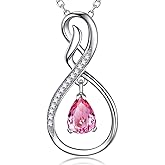 Birthday Gifts for Wife Mom Forever Love Infinity Necklace for Women August Birthstones Necklace Peridot Blue Sapphire and More Stones Jewelry Gifts for Her, 925 Sterling Silver