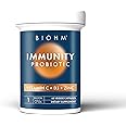 BIOHM Immunity Probiotic with Vitamin C, D3 & Zinc, 1 Billion CFU (60 Capsules) Daily Probiotics for Women & Men, Digestive Health & Immune Support, Vegan, Gluten-Free and Non-GMO