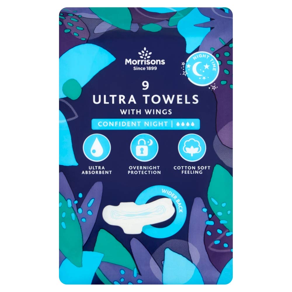 Morrisons Ultra Towels 9 Confident Night x 12