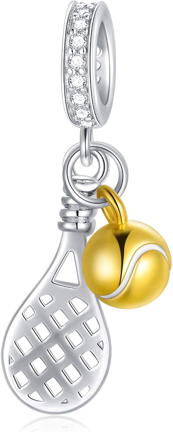 PEIMKO Tennis Charms for Pandora Bracelets, 925 Sterling