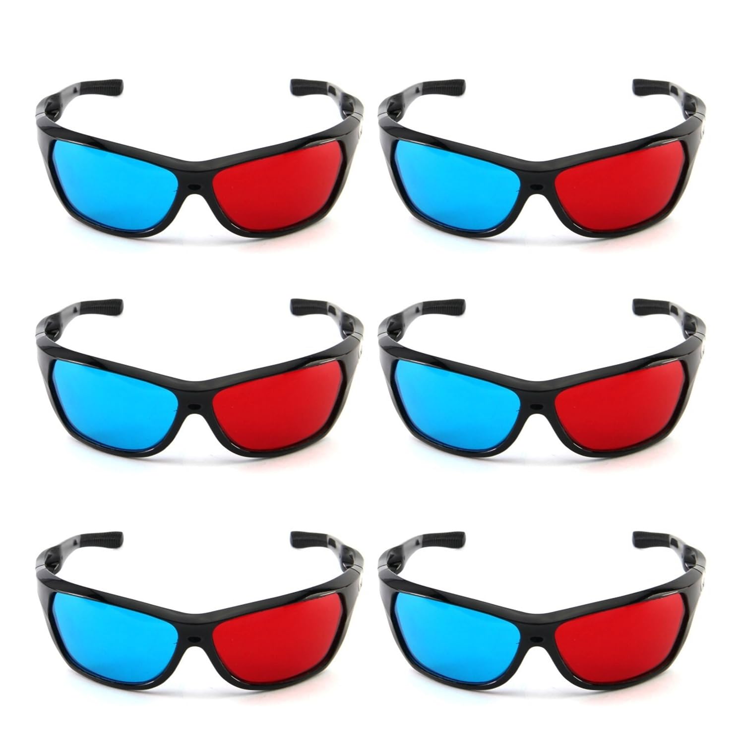 RmKbe 6pcs 3D Movie Gaming Glasses Red-Blue 3D Glasses 3D Vision Glasses Anaglyph 3D Glasses for Home Cinema Game