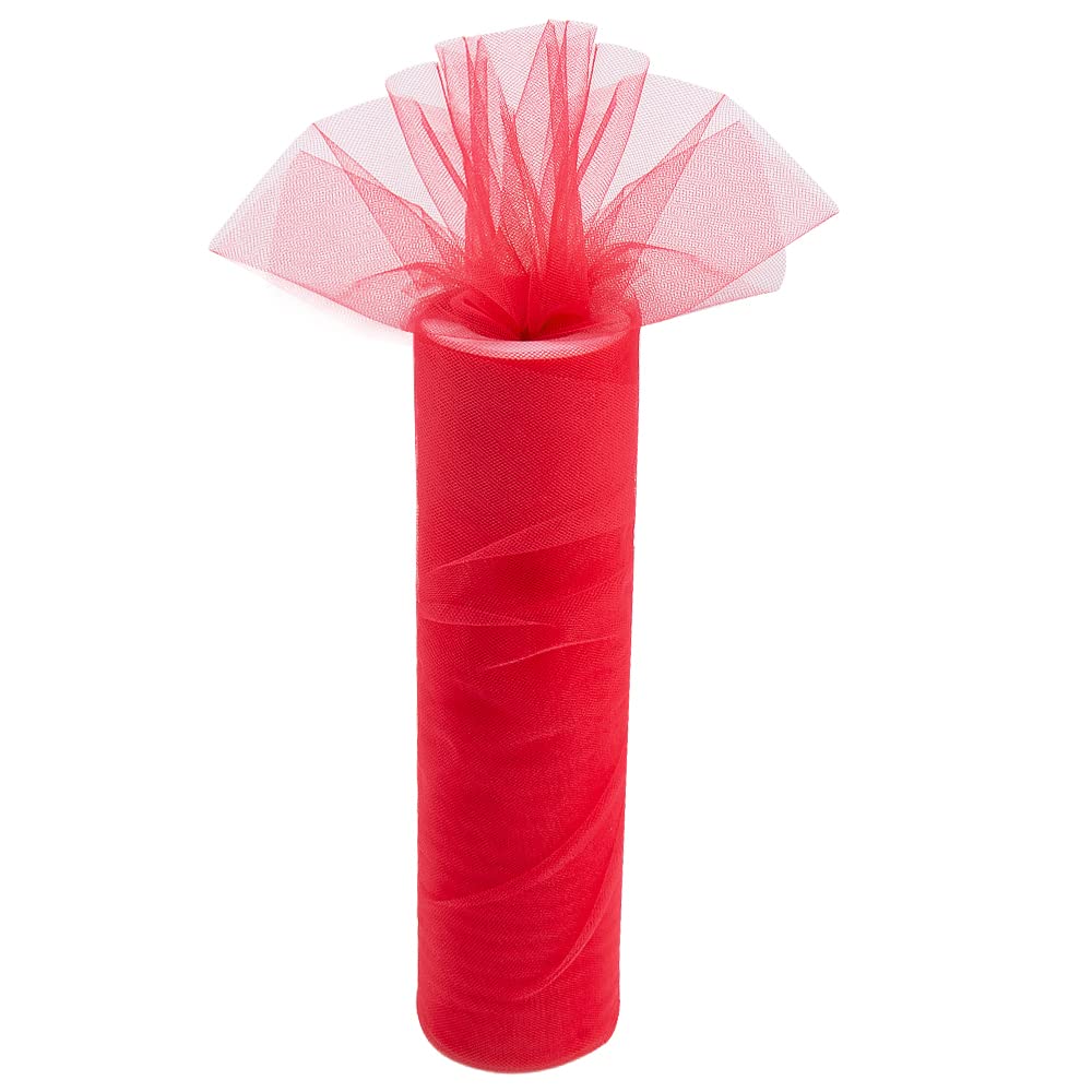 Time to Sparkle 30cm x 25m/ROLL Wide Red Tulle Roll Fabric Spool Tutu Party Birthday Wraping Crafts Bridal Bow Skirt Wedding Decor