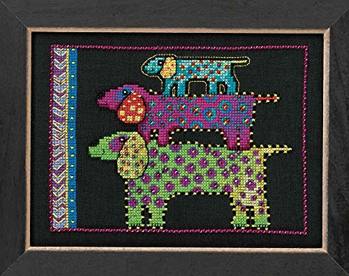 Laurel Burch Dogs! Dog Pyramid On Aida Counted Cross Stitch-5x5 14 Count
