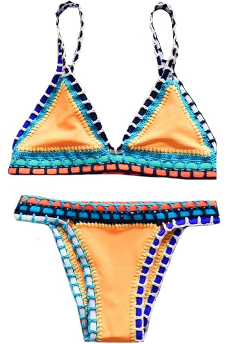 sumchic crochet triangle bikini