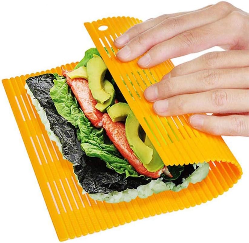 Shuxy Non-Stick Sushi Rolling Mat DIY Sushi Roller Maker Japanese Plastic Sushi Making Kit 11.8" L x9.8" W Random Color