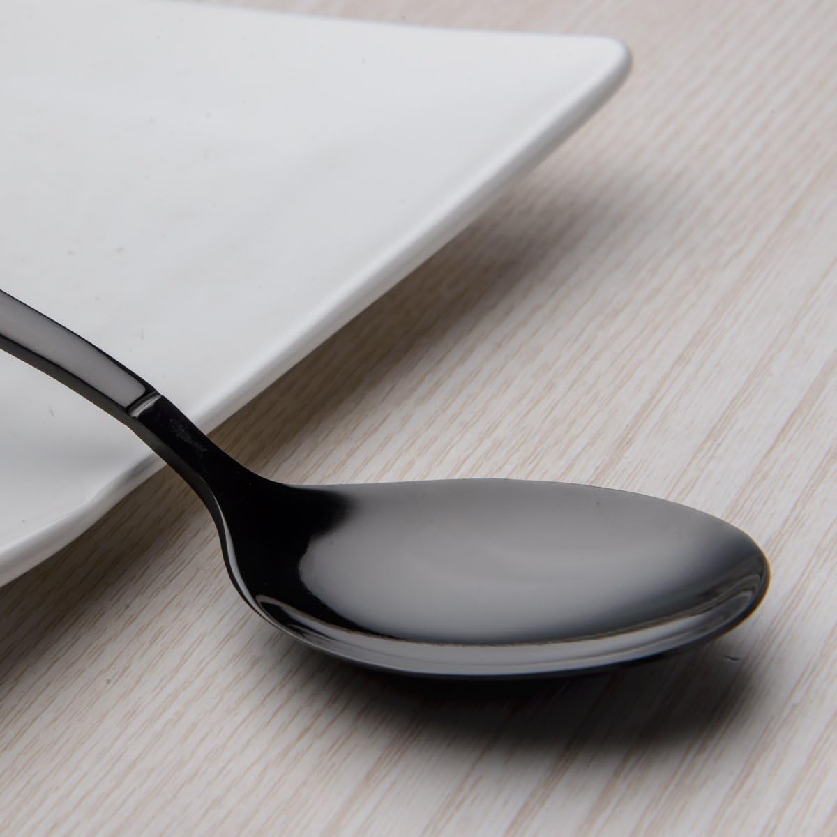  | Berglander 20 Piece Titanium Black Plated Stainless Steel Flatware Set, 20 Pieces Black Silverware Set, Black Cutlery Set, Service for 4 (shiny Black): Flatware