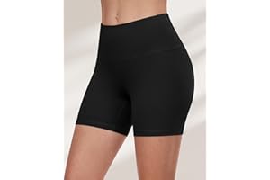 Workout Biker Shorts for Women, 5" High Waisted Tummy Control Soft Booty Athletic Gym Yoga Shorts