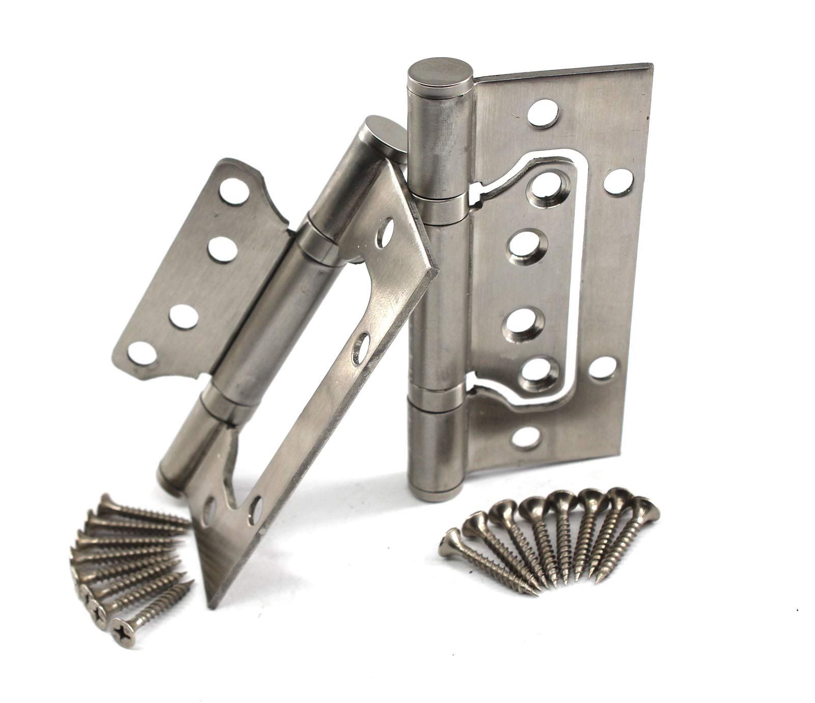 2pcs of 4 inch 304 Stainless Steel Faspiroty Invisible Heavy Duty Ball Bearing Door Hinges Anti-Rust Move smoothly and Silently (Silver)