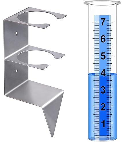 2pcs Rain Gauges Outdoor, 5 Inch Capacity Glass Rain With 2 In 1