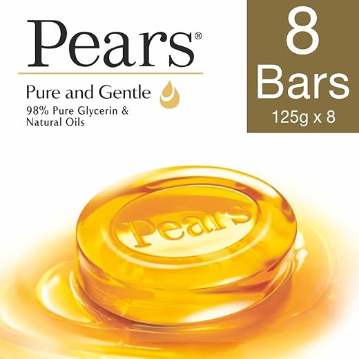 Pears Pure And Gentle Bathing Bar, 125g (Pack Of 8)