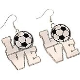 Glitter Love Sports Drop Earrings Creative Cute Sports Ball Game Basketball Volleyball Baseball American Football Earrings for Women