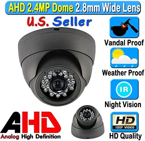 Lexa AHD 2.4MP 1080P Dome 1/2.9" Sony Sensor 2.8mm Wide Angle Lens Vandal Weather Water Proof Night Vision BNC Connection Outdoor CCTV