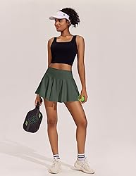 PINSPARK Womens Pleated Tennis Skirt with Shorts