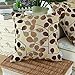 CaliTime Throw Pillow Covers Luxury Chenille Cute Leaves Decorative Cushion Case Shell for Couch Sofa Home 18 X 18 Inches Ecru Brown
