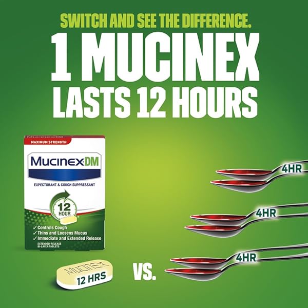 MUCINEX DM 12 HR MAX STRENGTH EXPECTORANT & COUGH SUPPRESSANT TABLETS, 42CT,