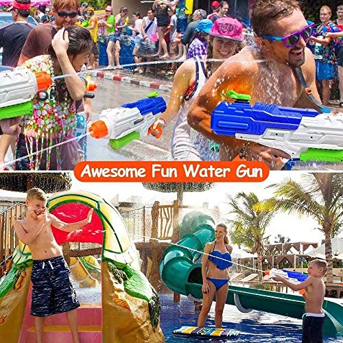 MOMOTOYS Water Gun Toys 2 Pack Water Blasters Super Soaker 1250CC High Capacity SquirtÂ Guns Long Range 35Ft Water Pistol Shooter Pool Party Favors for Kids Adults Game Summer Gift Water Fun Fight Toys