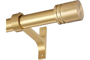 Curtain Rods for Windows 28 to 86 Inches, Vimayta 1 Inch Adjustable Heavy Duty Drapery Rod with Aluminum Alloy Finials and Br