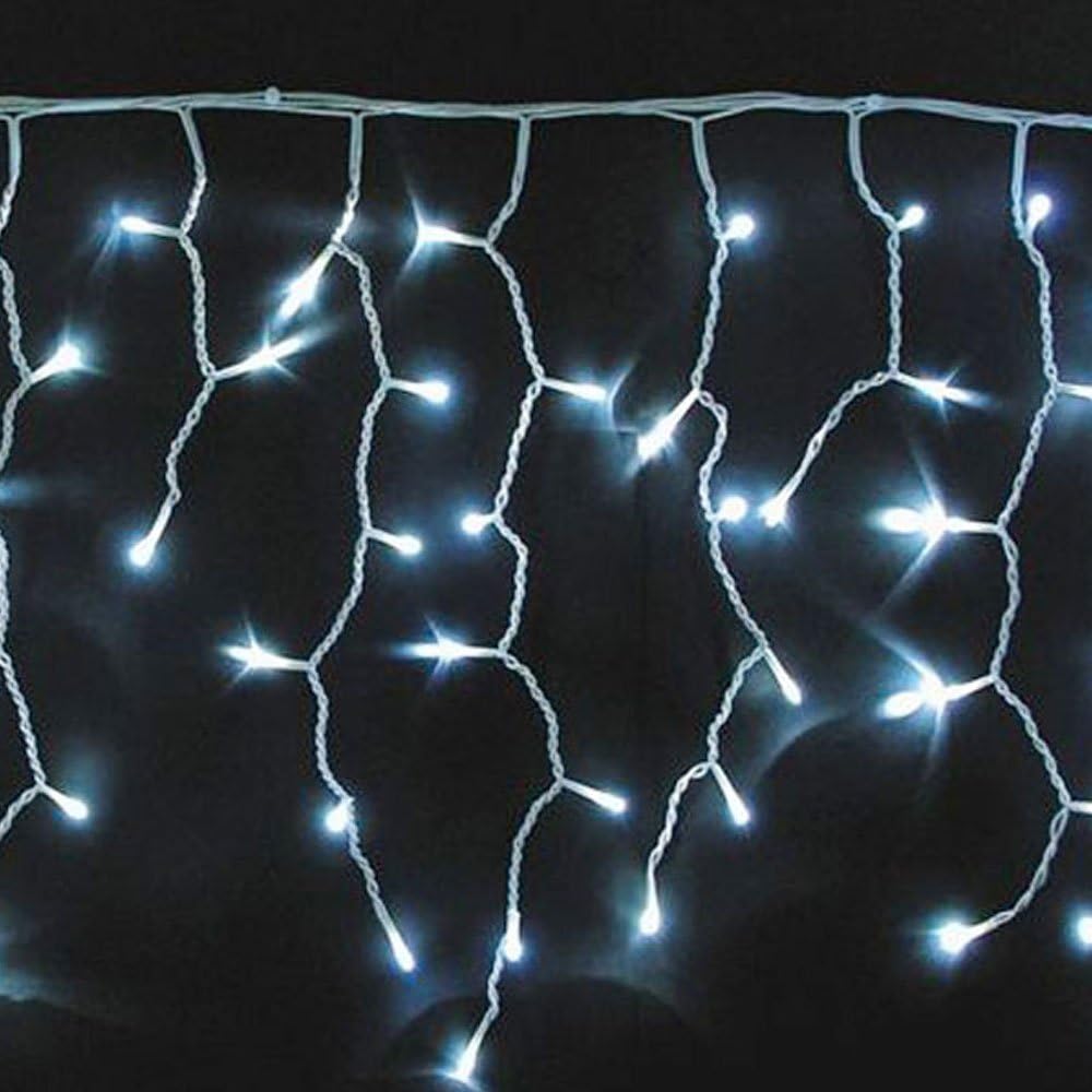 JnDee Icicle Christmas Fairy Lights Waterproof Outdoor/Indoor use. ICY Cool White 120 LED 4M Wide 24 Drops Plus a Massive 10M Lead Cable - Image 3