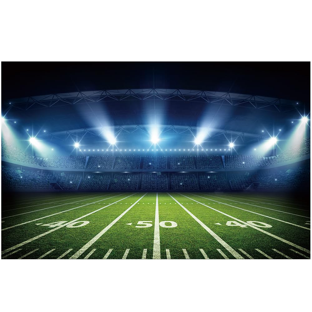 Photo 1 of Qian 10x8ft Polyester Sport Theme Photography Backdrop Football Photo Background for Tailgate Sports Birthday Party Cake Table Photo Booth Decor Baby Shower Newborn Children Photography Props