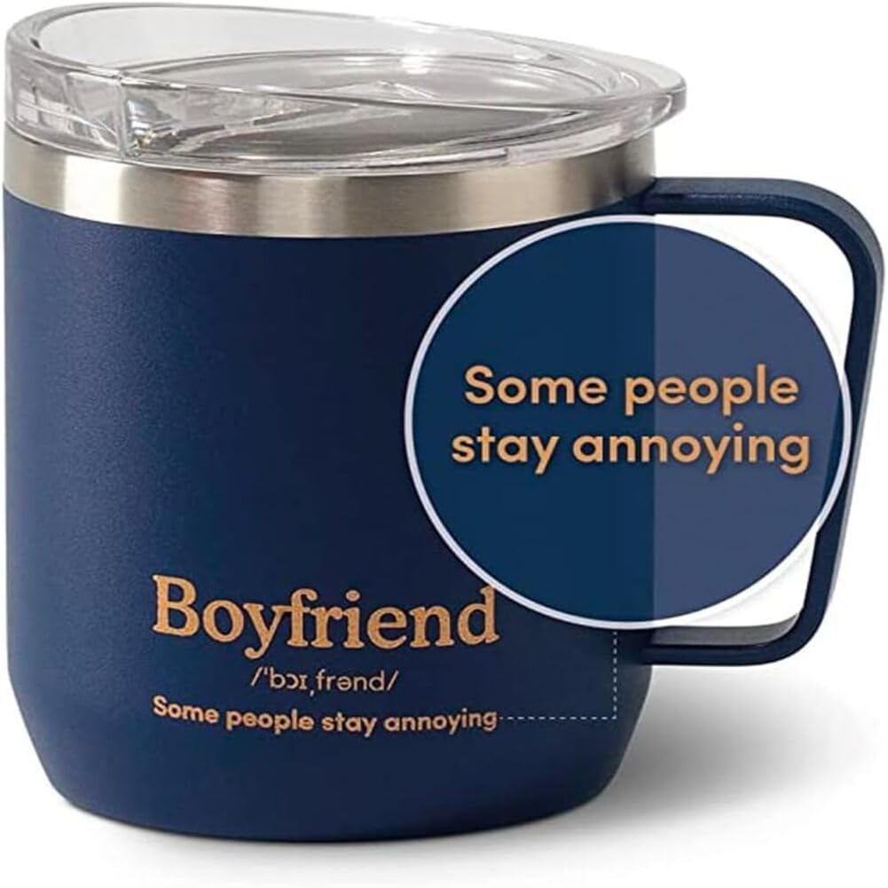 VAHDAM Boyfriend Mug | 300ml Royal Blue Stainless Steel Vacuum Insulated Reusable Travel Mug for Coffee & Tea | Valentine’s Day Gift for Him