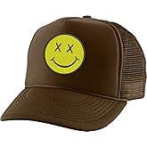 ALLNTRENDS Adult Trucker Hat Smile Face Embroidered Baseball Cap Adjustable Snapback