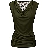 Zeagoo Tank Top for Women Trendy Going Out Tops Sleeveless Shirts Ruched Business Casual Basic Tunic Tops