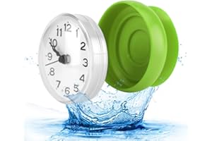 POMYA Bathroom Clock, Suction Cup Wall Clock Waterproof Bath Shower Clock for Kitchen Bathroom (Green)